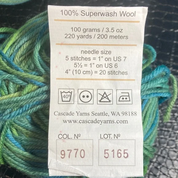 6X NWT Cascade Yarns 220 Superwash Paint 100% Superwash Wool Color 9770 Lot 5165 - Picture 9 of 9